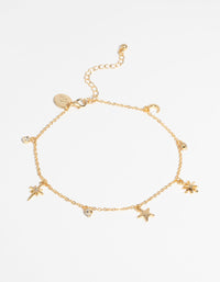 Gold Plated Celestial Diamante Anklet - link has visual effect only