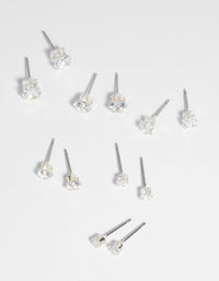 Silver Cubic Zirconia Earring Pack - link has visual effect only