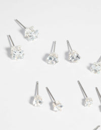 Silver Cubic Zirconia Earring Pack - link has visual effect only