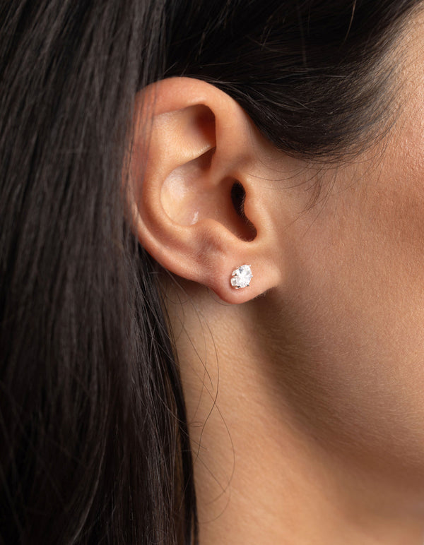 SIlver Cubic Zirconia Stud Earring Pack