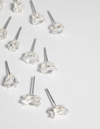SIlver Cubic Zirconia Stud Earring Pack - link has visual effect only