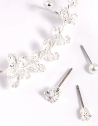 Silver Cubic Zirconia Vine Cuff Earring Pack - link has visual effect only