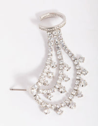 Cubic Zirconia Statement Drape Cuff Earrings - link has visual effect only