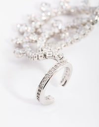 Cubic Zirconia Statement Drape Cuff Earrings - link has visual effect only