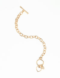 Gold Heart Charm Bracelet - link has visual effect only