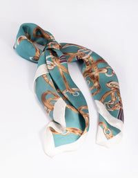 Blauwe kettingschakelbandana haarsjaal - link has visual effect only