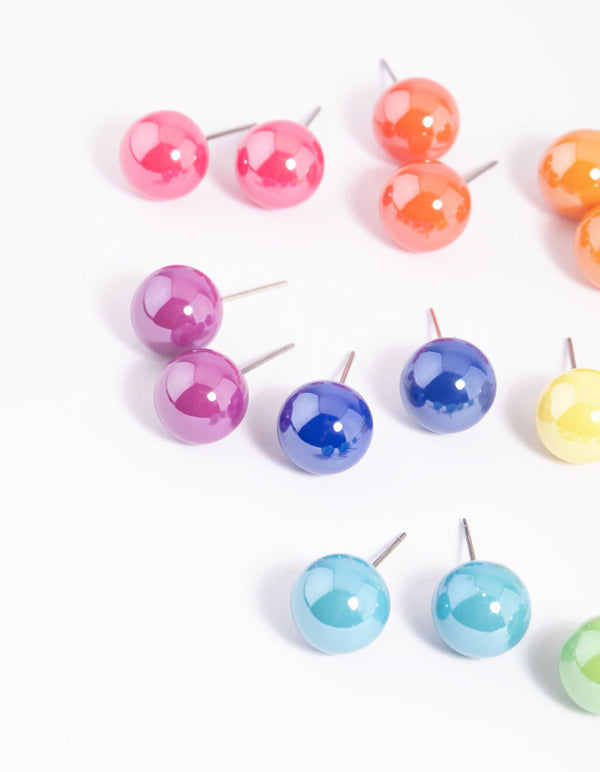 Colourful Ball Stud Earring Pack