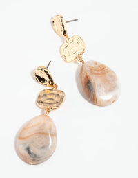 Gold Molten Coin Drop Earrings - link has visual effect only