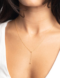 Gold Plated Sterling Silver Lariat Necklace - link has visual effect only