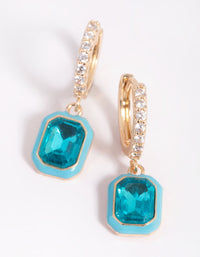 Gold Cubic Zirconia Huggie Hoop Earrings - link has visual effect only