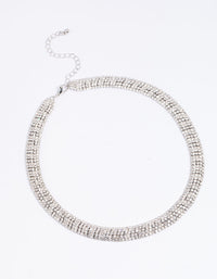 Rhodium Diamante Drop Necklace - link has visual effect only