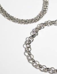 Rhodium Chunky Bracelet Set - link has visual effect only