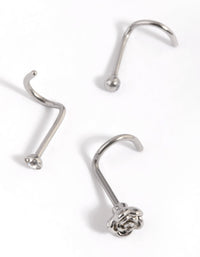 Neuspiercings van chirurgisch staal met roos en diamant - link has visual effect only