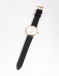 Gold and Black Diamante Watch - link has visual effect only
