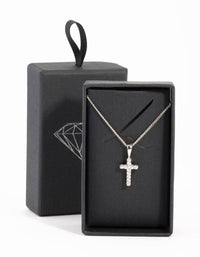 Rhodium Cross Necklace - link has visual effect only