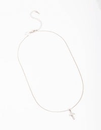 Rhodium Cross Necklace - link has visual effect only