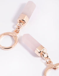 Rozenkwarts Huggie Hoop Oorbellen - link has visual effect only