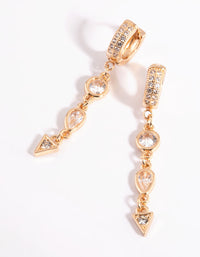Gold Plated Surgical Steel Chain and Arrow Huggie Hoop Earrings - link has visual effect only