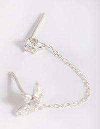Sterling zilveren bloemblaadjesketting oorbellen - link has visual effect only