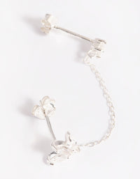 Sterling zilveren bloemblaadjesketting oorbellen - link has visual effect only