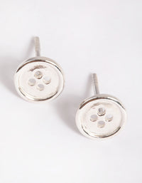 Sterling Silver Button Stud Earrings - link has visual effect only