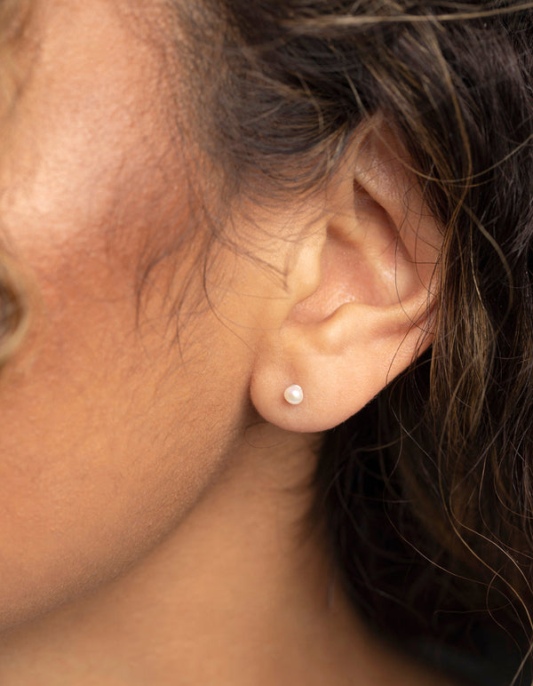 Sterling Silver Pearl Stud Earrings