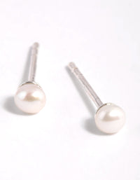 Sterling Silver Pearl Stud Earrings - link has visual effect only