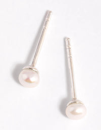 Sterling Silver Pearl Stud Earrings - link has visual effect only