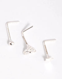 Sterling Zilveren Ster en Bloem Neuspiercing Pakket - link has visual effect only