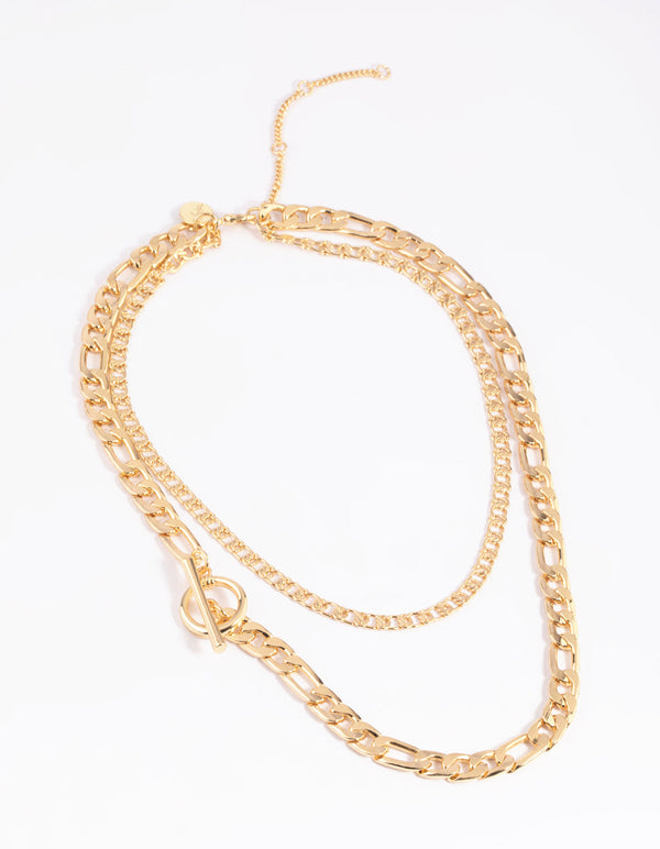 Vergulde ketting met gelaagde hanger
