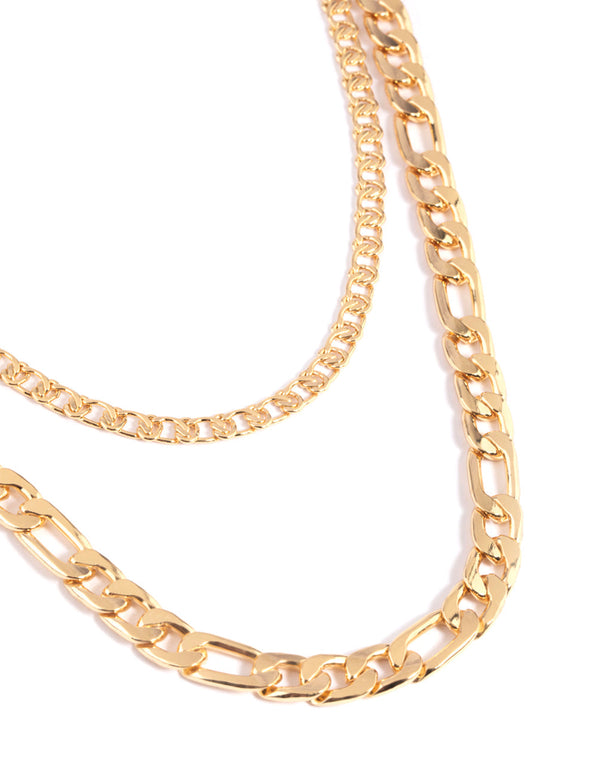 Vergulde ketting met gelaagde hanger