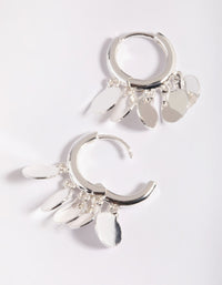 Silver Plated Charm Huggie Hoop Earrings - link has visual effect only