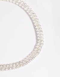 Silver Plated Cubic Zirconia Layered Bracelet - link has visual effect only
