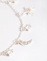 Silver Plated Celestial Star Charm Bracelet - link has visual effect only
