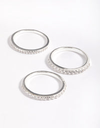 Silver Plated Cubic Zirconia Ring Stack Pack - link has visual effect only