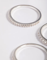 Silver Plated Cubic Zirconia Ring Stack Pack - link has visual effect only