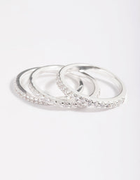 Silver Plated Cubic Zirconia Ring Stack Pack - link has visual effect only