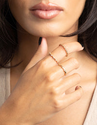 Gold Plated Cubic Zirconia Star Ring Stack Pack - link has visual effect only