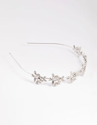 Rhodium Diamante Leaf Cluster Headband - link has visual effect only