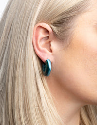 Blue Swirl Hoop Earrings - link has visual effect only
