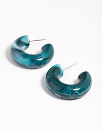 Blue Swirl Hoop Earrings - link has visual effect only