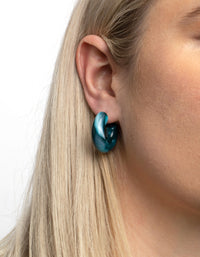 Blue Swirl Hoop Earrings - link has visual effect only