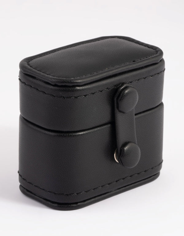 Small Black PU Leather Ring Box