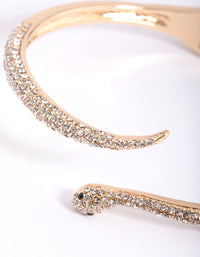 Gouden diamanten slangenscharnierarmband - link has visual effect only