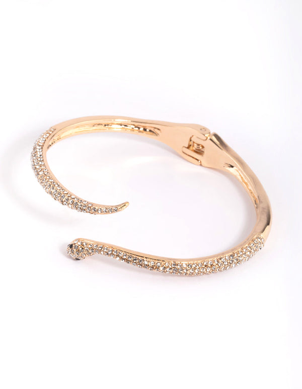 Gouden diamanten slangenscharnierarmband