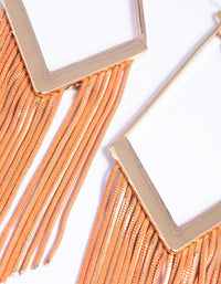 Orange Snake Chain Drop Earrings - link has visual effect only