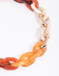 Acrylic Chain Link Necklace - link has visual effect only