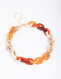 Acrylic Chain Link Necklace - link has visual effect only
