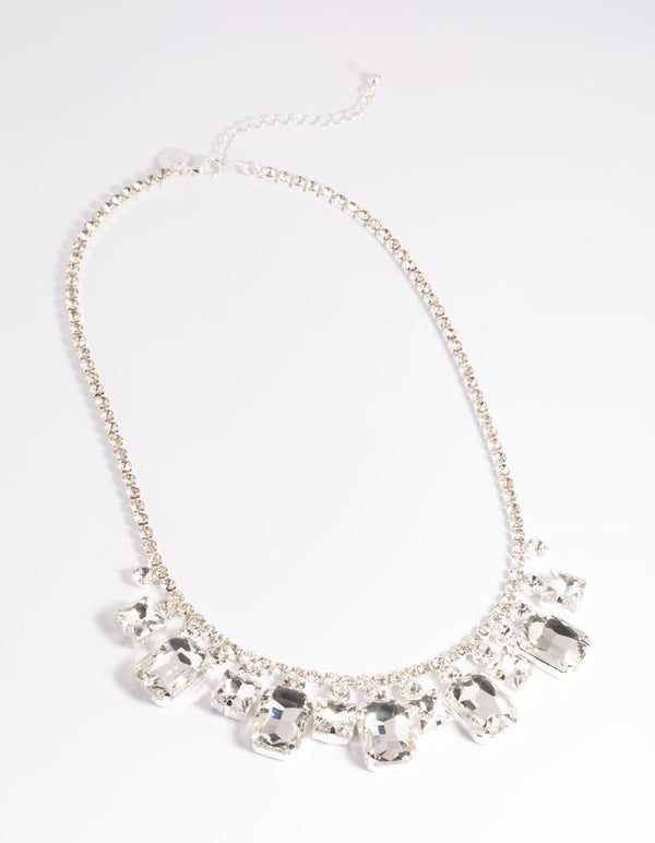 Silver Statement Stone Necklace