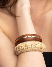 Brown Wooden Bangle Pack - link has visual effect only